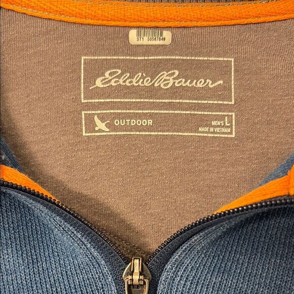 Eddie Bauer Blue Men's Quarter-Zip Size L - Picture 2 of 5